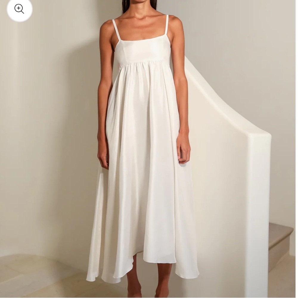 Azeeza Rachel Dress in White Silk